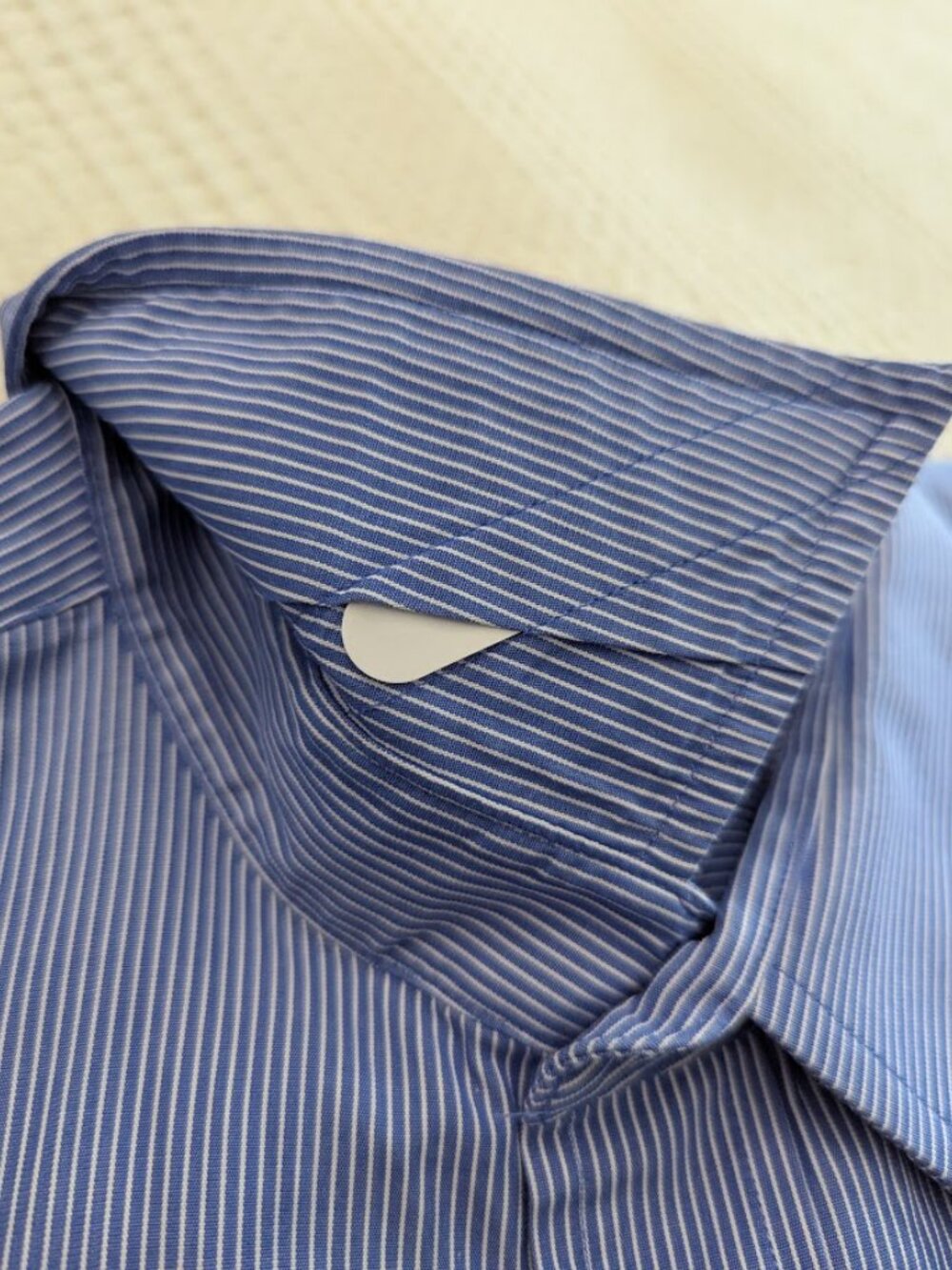 T.H. Striped Cotton Blue Regular Fit Dress Men`s Shirt Power Dressing - Picture 16 of 16
